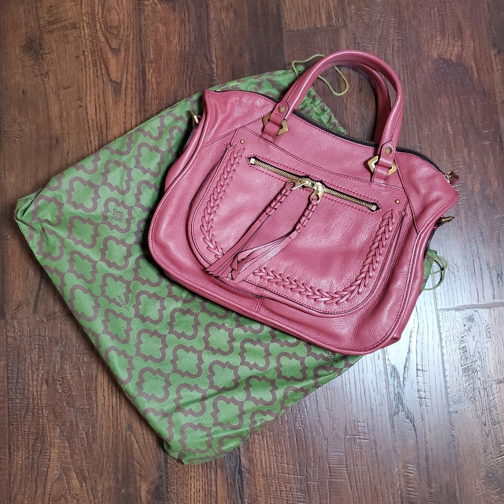 OrYANY Sarah Pebble Leather Satchel Purse With Dust Bag - Picture 2 of 9
